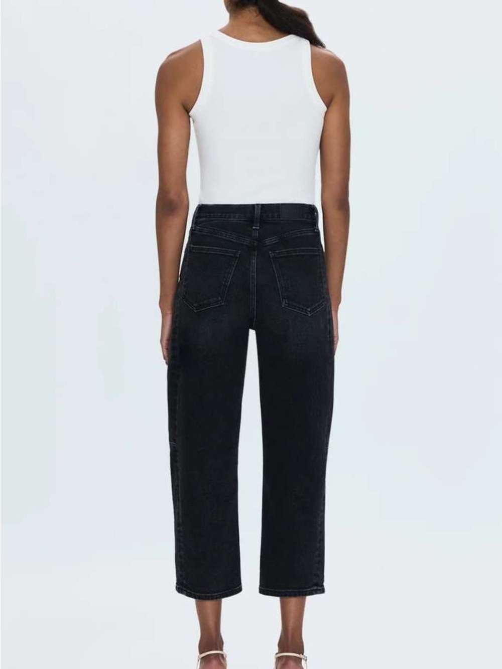 Pistola Eli High Rise Casual Arched Barrel Leg Jean Dark Midnight 27